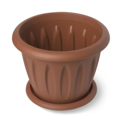 Горшок для цветов пластиковый Фелиция с поддоном 10,4л d-32см терракотовый Martika С106Т