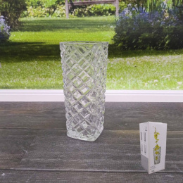 Ваза для цветов стеклянная квадрат h-15,5см 6,5х6,5см Радужный Дом РД20297