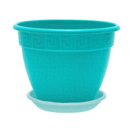 Горшок для фиалок пластиковый Антик с поддоном 0,75л d-13см h-9,5см бирюза 5plast 5PL0380