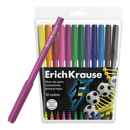 Фломастеры 12 цветов ErichKrause Sport Dna 61811