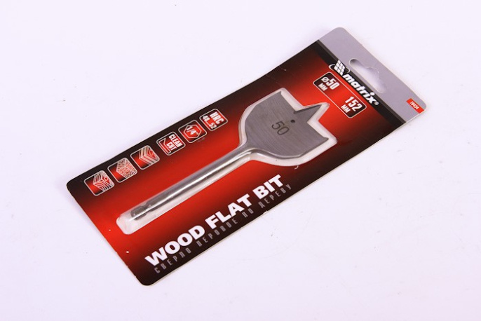 Сверло по дереву 50х152мм перовое 6-гранный хвостовик Matrix 70434