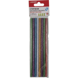Стержни клеевые для термоклеящего пистолета набор  8шт. 0,7х20см, цветные с блестками deVente 4181903