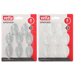 Крючки пластиковые набор  8шт. на самоклеящейся основе, в ассортименте Vetta 440-303