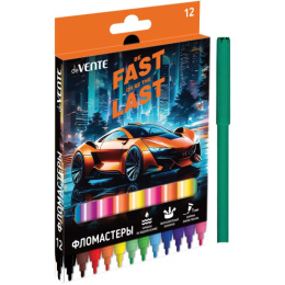 Фломастеры 12 цветов Devente Fast or Last 5081532