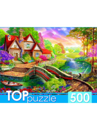 Пазлы  500 элементов Волшебный домик у моста Ф500-7013