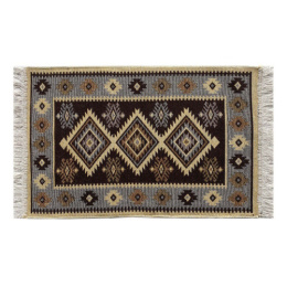 Коврик напольный хлопковый Kilim Usak 50х 80см, коричневый-бежевый L'Cadesi UK1878