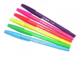 Ручка шариковая Beifa синяя, 0,7мм, soft touch, корпус ассорти AA 110B