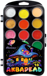 Акварель 18 цветов Луч Фантазия, классическая, флуоресцентная и перламутровая, без кисточки 35С 2307-08