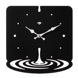 Часы настенные квадратные 27 х 27см Капля, черный (металл) Рубин 2728-001
