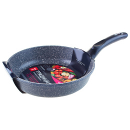 Сковорода алюминиевая литая с антиприг. мраморным покрытием Мрамор d-24см без крышки с пластик. ручкой Традиция ТМ2241
