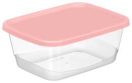 Контейнер для продуктов пластиковый  1,5л прямоугольный, розовый Homver 223152108/04