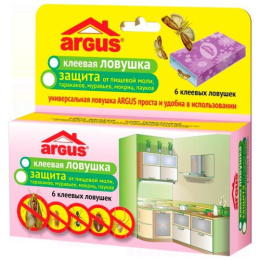 Ловушки клеевые от пищевой моли, тараканов, муравьев набор 6шт. Argus  122406