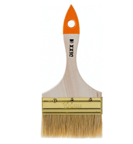 Кисть плоская Практик 100мм, 4", натуральная щетина Dexx 0100-100