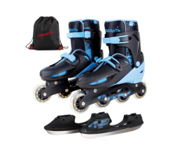 Коньки ледовые/роликовые раздвижные 2 в 1 (со сменным шасси), размер М (35-38) Победитъ ISR-20/008120