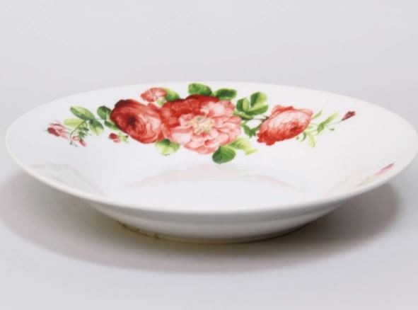 Тарелка фарфоровая глубокая 200мм/500мл Чайная роза 2 1029094