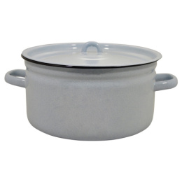 Кастрюля эмалированная  5,5л цилиндрическая с металл. крышкой без декора Стэма Лысьвенские эмали 1617