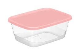 Контейнер для продуктов пластиковый  0,50л прямоугольный, розовый Homver 223151908/04