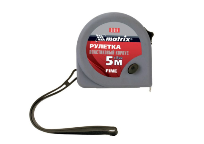 Рулетка  5м х 19мм пластиковый корпус, Fine Matrix 31017