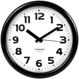 Часы настенные круглые d-24см, черный 21200216 Troyka 317169