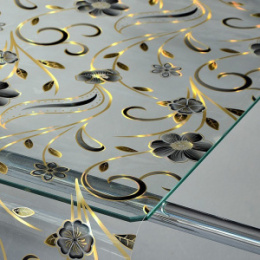 Клеенка столовая силиконовая с печатью Laser 1,0х20м 0,65мм Grace LS-4802A