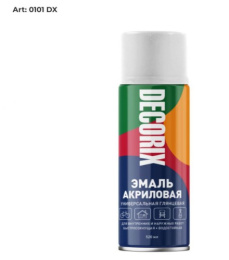 Эмаль аэрозольная 520мл белая глянцевая Decorix А21/ 0101-21 DX