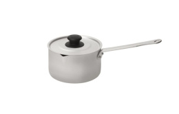 Ковш алюминиевый 0,75л с крышкой, металлическая ручка, с носиком Калитва 14702