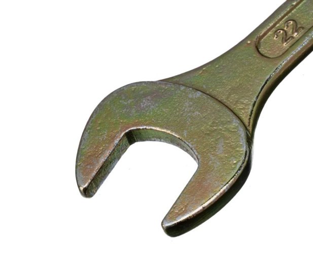 Ключ рожковый 19х22мм желтый цинк Сибртех 14311