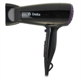 Фен 2000Вт, 3 режима мощности потока воздуха, холодный воздух, черный Delta DL-0916