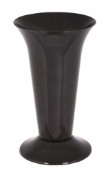 Ваза для цветов пластиковая с поддоном d-12,9см h-21,7см 1л, черный Альтернатива М7552