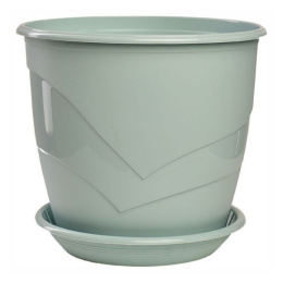 Горшок для цветов пластиковый Венеция с поддоном 4,1л d-21см h-18,5см мята 5plast 5PL0100
