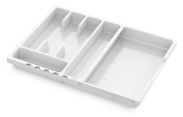 Лоток для столовых приборов пластиковый раздвижной Смарт 36х30(50)см, белый Martika С424БЕЛ