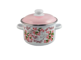 Кастрюля эмалированная Bird / Птички 2,0л цилиндрическая с металл. крышкой Appetite 6RD161M