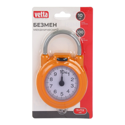 Безмен механический пластиковый круглый до 10кг Vetta 487-061