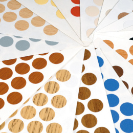 Заглушка самокл. на мебельный шуруп D=14 (вишня оксф.) (50 шт.) 4181