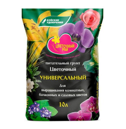 Грунт цветочный 10л Цветочный рай Буйские удобрения