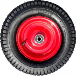 Колесо для тачки строительной 2-колесной пневматическое 380мм с подшипником, 6,00х6, внутренний d-20мм, Скорпион