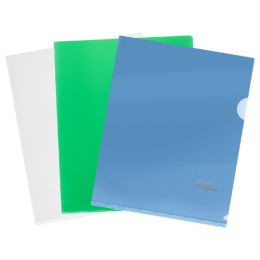 Папка-уголок А5 Стамм 180мкм, ассорти прозрачная ММ-31612