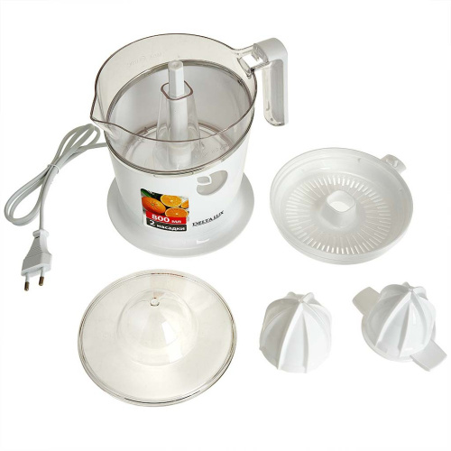Соковыжималка электрическая  40Вт, для цитрусовых, белый Delta lux DE-2401