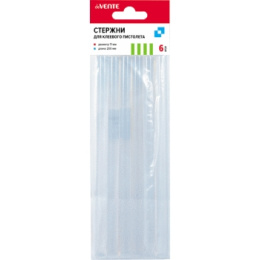 Стержни клеевые для термоклеящего пистолета набор  6шт. 1,1х20см, прозрачные deVente 4181900