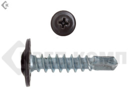 Саморез с п/ш со сверлом 4,2/16 RAL 8019 (темно-коричневый) 283-42168019