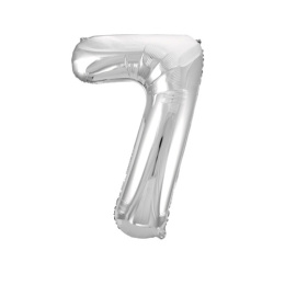 Шар Цифра 7 серебро  43см, фольга Ч35109