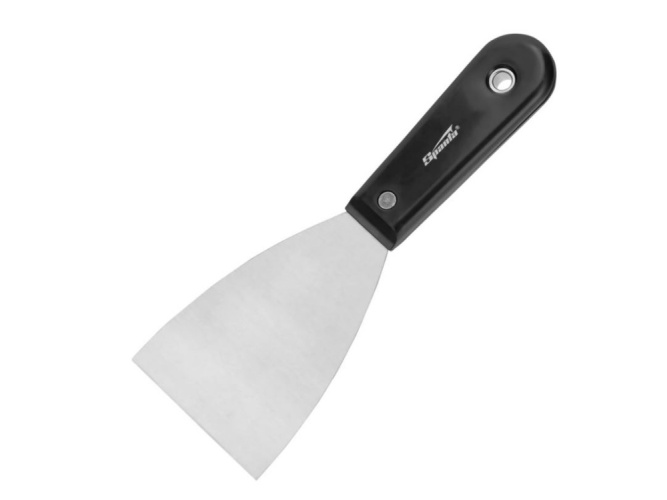 Шпатель стальной  75мм пластиковая ручка, полированный Sparta 852395