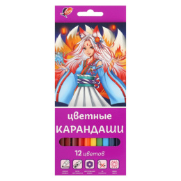Карандаши цветные 12 цветов Луч Аниме, сиреневый, шестигранные 33С 2217-08