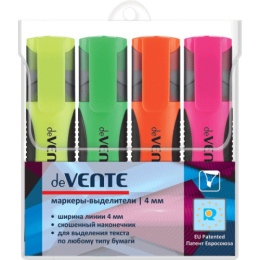 Текстовыделителей набор 4 цвета Devente, 1-5мм 5045329