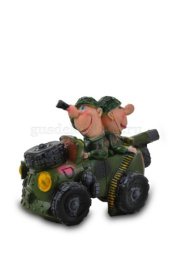 Копилка гипсовая Автомобиль с солдатами 16х20см ГусьДекорЛюкс 12К02