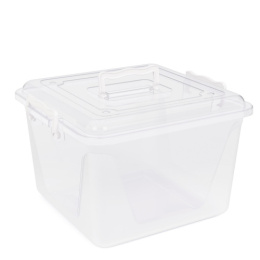 Контейнер для продуктов пластиковый 15,0л квадратный с ручками Альтернатива М1023