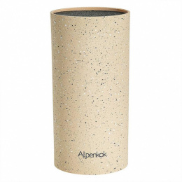 Подставка для ножей пластиковая со вставкой круглая 220мм d-110мм, бежевый Alpenkok AK-221ST