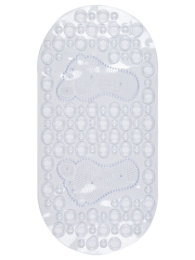 Коврик противоскользящий для ванной ПВХ на присосках 66х33см Массажный, прозрачный Aqua-Prime 55102-CL