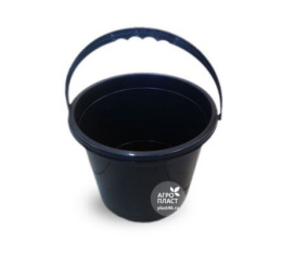 Ведро пластиковое  7л без крышки Волга, черный Агропласт БП-00000803