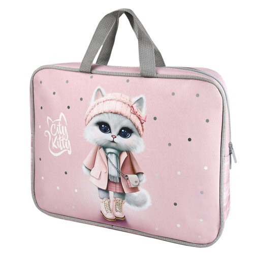 Папка-портфель детский Кошечка в пальто 69318